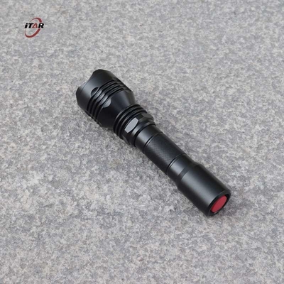 Aluminum Black Rechargeable LED Flashlight IP67 Waterproof For Camping Hiking