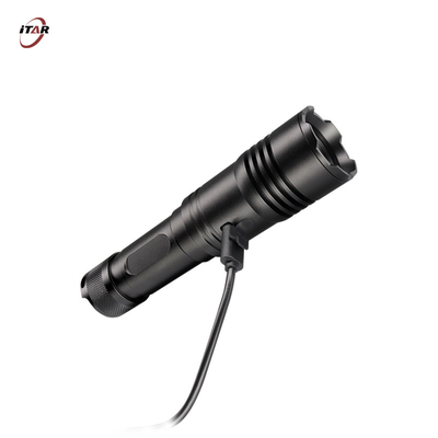 1900 Lumen Rechargeable LED Flashlight Black With 21700 Li Ion Battery