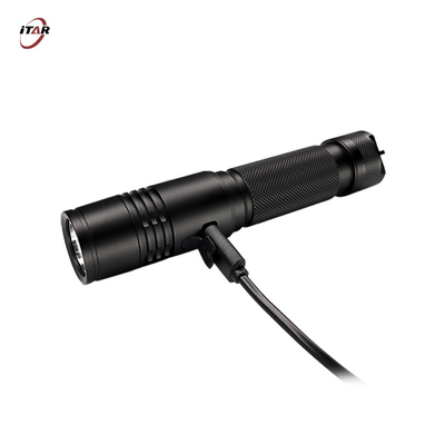 Portable Waterproof Torch Light , IP65 USB Charging Flashlight With 18650 Battery
