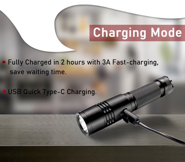 Small USB Rechargeable Flashlight , 1200 Lumen Portable Rechargeable